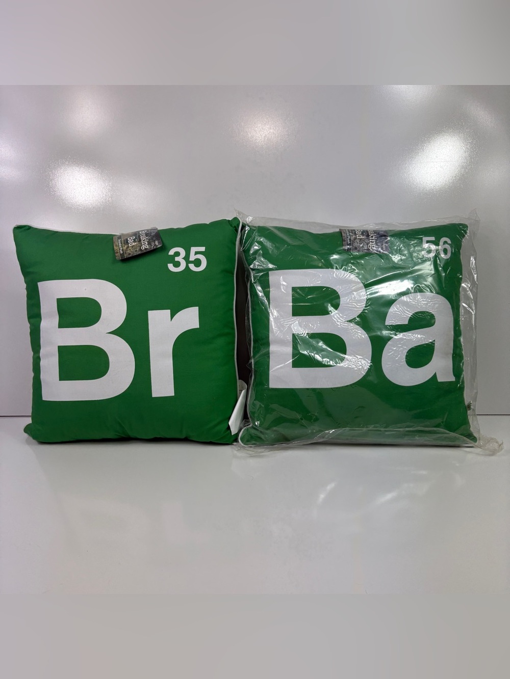 Lot of 2 Breaking Bad Ba Br Chemical Symbol 12" Plush Pillow Set